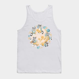 Cats, pandas and unicorns // yellow and teal Tank Top